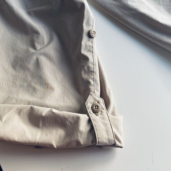 Eddie Bauer Pants Size 10 Tan Roll Tab Hem Convertible Hiking Outdoor Gorpcore - Picture 9 of 11